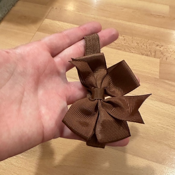 Brown grosgrain ribbon headband - Picture 2 of 5